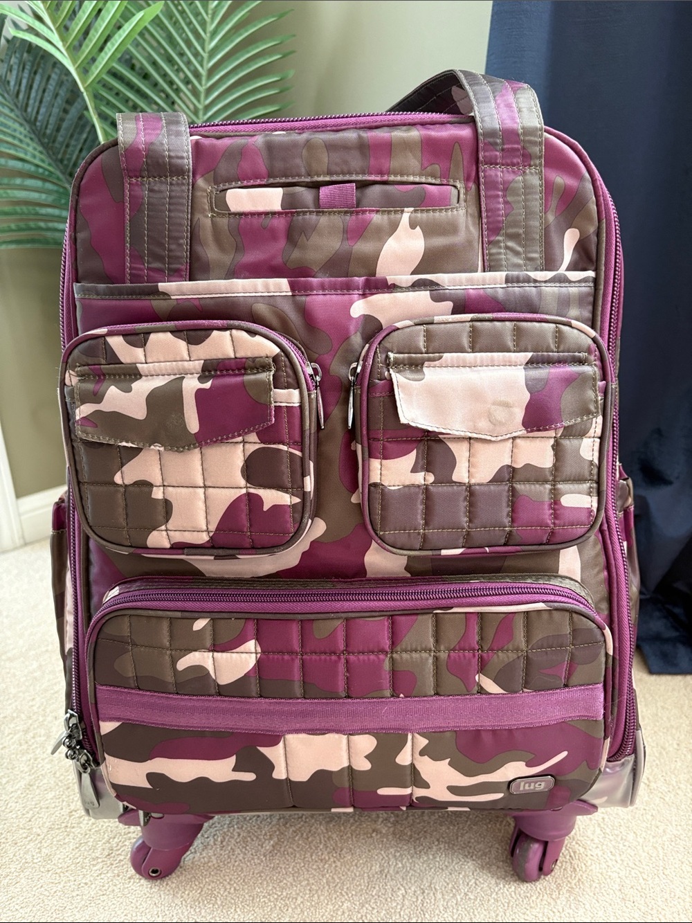 LUG Camo Berry Puddle Jumper wheeled luggage